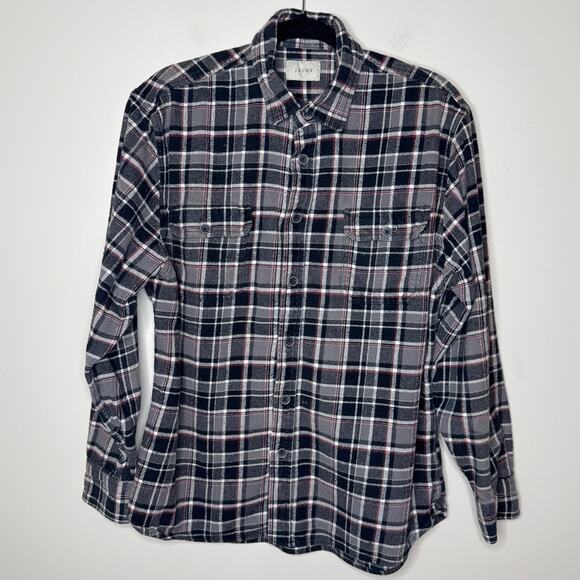 Jachs XL Men's Brawny Plaid‎ Heavyweight Button Front Flannel Shirt Outdoors - Picture 1 of 12